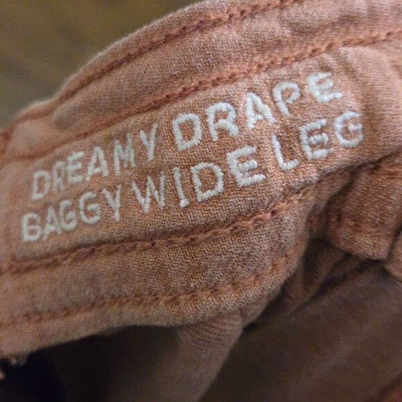 American Eagle 2024 Dreamy Drape Baggy Wide Leg Pants Terracotta Linen Size 18 - Picture 12 of 14